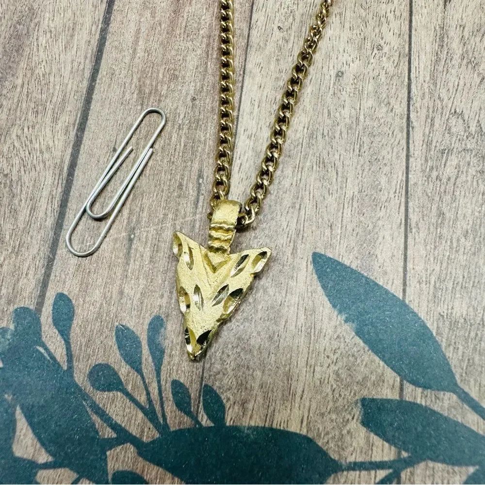 Vintage‎ Gold Arrow Necklace B7